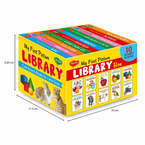 My First Picture Library Box of 10 Board Books (Pre-School Books) | Gift Set For Kids